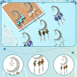 10 шт. 5-х цветный сплав в тибетском стиле с большими подвесками из смешанной каменной крошки PALLOY-CJ00159