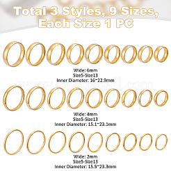 27 шт. 27 стильных кольца из нержавеющей стали для женщин RJEW-UN0003-04G