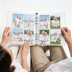 1 álbum de fotos de plástico PP texturizado con 10 fundas de 4 bolsillos&nbsp;AJEW-GA0011-17