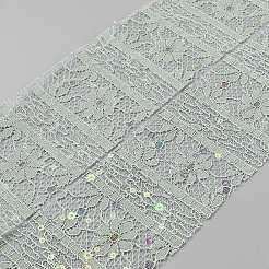 Полиэстеровые цветочные кружевные ленты с пайетками&nbsp;OCOR-WH20048-04A