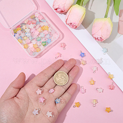 100 Stück sternförmiger Anhänger aus mattiertem Acryl mit Goldfolie&nbsp;PALLOY-BM00026