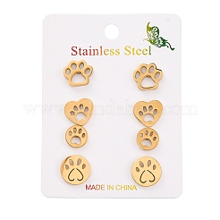 Комплекты сережек-гвоздиков из нержавеющей стали 304&nbsp;EJEW-H142-05G