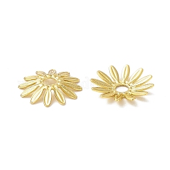 メッキ真鍮ビーズキャップラック  長持ちメッキ  カドミウムフリー＆ニッケルフリー＆鉛フリー  花  18KGP本金メッキ  11x1.5mm  穴：2mm&nbsp;X-KK-B053-26G