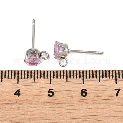 Ohrstecker-Verschluss aus mikropavégefassten Zirkonia aus Edelstahl 304&nbsp;STAS-H240-56P-12