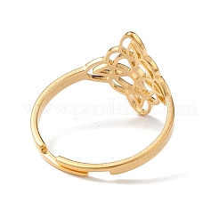 Матросский узел полое регулируемое кольцо из нержавеющей стали 304 для женщин&nbsp;LS-RJEW-E073-04G