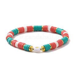 4pcs 4 style argile polymère heishi surfeur bracelets extensibles ensemble&nbsp;BJEW-TA00261