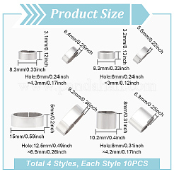 40 шт. 4 стиля 201 нержавеющая сталь скользящие подвески/слайдерные бусины STAS-BC0003-65