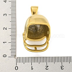 イオンプレーティング（IP）304ステンレスペンダント  ヘルメットチャーム  ゴールドカラー  25.5x18x22mm  穴：9.5x5mm&nbsp;STAS-R231-07A-G