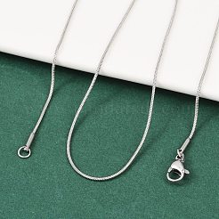 変色しにくい304ステンレススチールのスネークチェーンネックレス  カニカン付き  ステンレス鋼色  17.5インチ（44.5cm）&nbsp;LS-NJEW-F196-14P