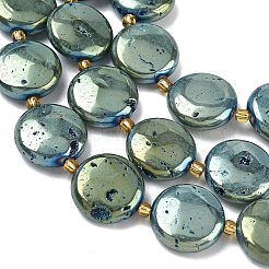 Fili di perline di cristallo geode druzy elettrolitico placcato&nbsp;G-G459-04H