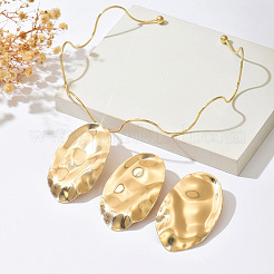 Statement-Choker-Halskette und Ohrring-Set aus gehämmertem Eisen in ovaler Form für Damen&nbsp;WG6F5B0-01