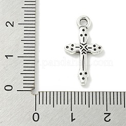 合金のチベット風チャーム  鉛フリー＆カドミウムフリー  クロス  アンティークシルバー  21x11x2mm  穴：2mm&nbsp;TIBE-I026-6014AS