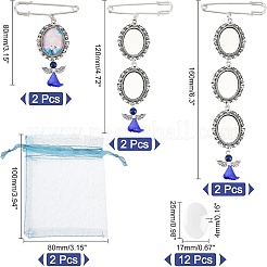 6 Stück Broschen aus Legierung mit Foto-Charme in 3 Stilen&nbsp;DIY-CA0004-26