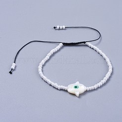 Регулируемые нейлоновые нити плетеные браслеты из бисера&nbsp;BJEW-JB04370