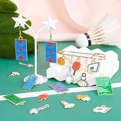 36pcs 9 styles de pendentifs en émail en alliage&nbsp;ENAM-TA0003-79G