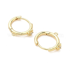 Латунные серьги-кольца из прозрачного кубического циркония KK-G547-04G