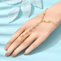 Pulseras de manoplas de latón con micro pavé de circonitas cúbicas&nbsp;BJEW-C156-01G-06