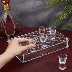 24穴アクリルビールカップホルダー  鉄金具付き  ホワイト  25.5x17.1x5.15cm&nbsp;ODIS-WH0099-10A-02