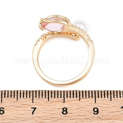Fingerringe aus Messing mit Mikropavé-Kubikzirkonia für Damen&nbsp;CU-CBAA973-02G