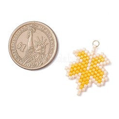 Подвески из стеклянных бусин в виде кленовых листьев&nbsp;PALLOY-MZ00889-01