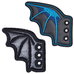 2 Paar 2 Stile Halloween Kunstleder Schuhschnalle für DIY Schuhzubehör&nbsp;AJEW-GF0011-82B