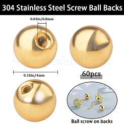 60шт ушные гайки из нержавеющей стали&nbsp;STAS-BBC0005-14G