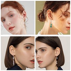 20ペア2色真鍮ピアスフック  水平ループ & 100 個のジャンプ リング & 50 個のプラスチック イヤー ナット付き  プラチナ·ゴールデン  15x10x2mm  穴：1mm  ピン：1mm  10ペア/カラー&nbsp;KK-SZ0002-42