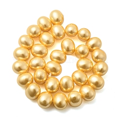 シェルパールビーズ連売り  ポテト  ゴールド  12.5~13x15~15.5x12~12.5mm  穴：0.9mm  約31個/連  15.71インチ（39.9cm）&nbsp;BSHE-F013-01M