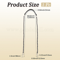 Puレザーバッグストラップ  合金の留め金付き  バッグ交換用アクセサリー用  ブラック  1240x24mm&nbsp;FIND-WH20012-36