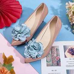 1 paio di decorazioni per scarpe in tessuto floreale&nbsp;AJEW-DR0001-65A