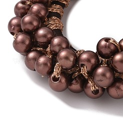 Accessoires pour cheveux élastiques enveloppés de perles d'imitation ABS&nbsp;OHAR-PW0007-49J