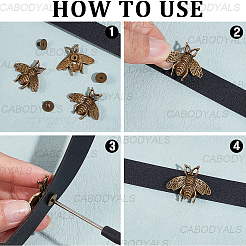 20 rivet décoratif en alliage en forme d'abeille&nbsp;FIND-CY0002-32