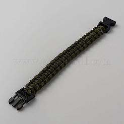 Браслет из полиэстера для выживания с пластиковыми застежками для походов&nbsp;BJEW-WH0018-54G