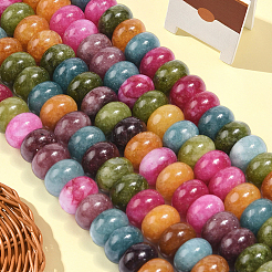 2 нить бусин из натурального окрашенного белого нефрита&nbsp;G-PA0001-74A