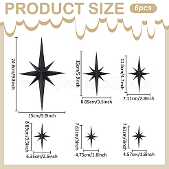 6 autocollant mural en plastique&nbsp;DIY-WR0005-34C
