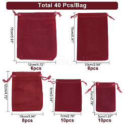 40 pochette rectangulaire en velours de 5 styles&nbsp;TP-NB0001-35D