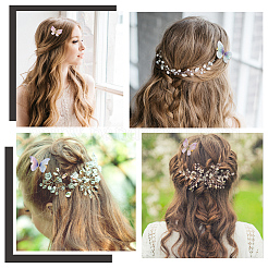 8 пара двухслойных заколок для волос из тюля в форме бабочки из кожи аллигатора PHAR-CP0001-06