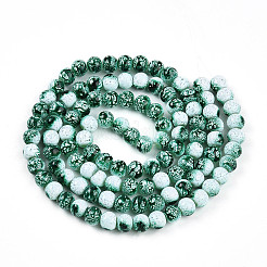 Прозрачная выпечка окрашенные стеклянные бусины нити&nbsp;DGLA-N009-8mm-06