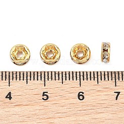 Perles d'espacement en laiton Shegrace micro-pavé de zircone cubique transparente&nbsp;XGRQ1U087-362G