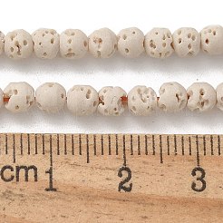 Fili di perline sintetiche tinte in pietra lavica&nbsp;G-H311-08D-11