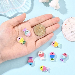 8шт. 8-х цветные стеклянные бусины&nbsp;LAMP-YW0004-07