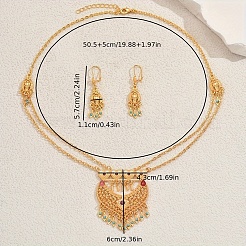 Комплект из серег и ожерелий из сплава со стразами в стиле бохо-шик для женского праздничного наряда&nbsp;KR5050