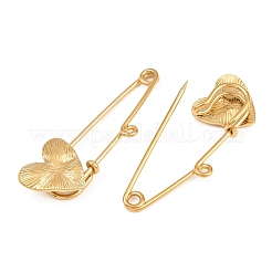 Broche con pasadores de seguridad de acero inoxidable 304 con forma de corazón radiante.&nbsp;SA-CBA098D-15C-G01