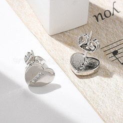 Boucles d'oreilles en laiton plaqué micro pavé de zircons cubiques transparents&nbsp;EJEW-K299-01P-I