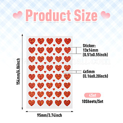 Adesivi di plastica a forma di cuore&nbsp;DIY-TADJ0002-006B