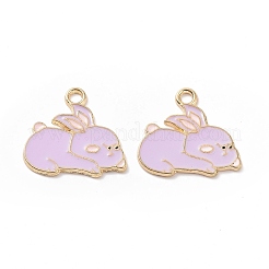 合金エナメルチャーム  うさぎチャーム  ライトゴールド  ミックスカラー  17.5x18.5x1mm  穴：2mm&nbsp;ENAM-G213-22LG
