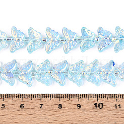 Прозрачность гальванизированные стеклянные бусины нити&nbsp;GLAA-T023-39A-06