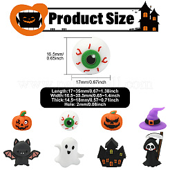 8 Stück 8 Stile Halloween Silikon Fokalperlen&nbsp;SIL-CJ0003-21