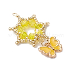 Подвески-цветы из стеклянных бусинок PALLOY-MZ00623-05