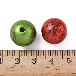 Акриловые бусины с рождественским принтом MACR-F086-02